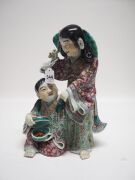 A Chinese famille verte porcelain figure group statue, Republic Period, 20th century, impressed four character seal mark to base, 33cm high - 11