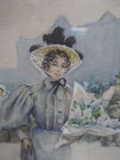 PAUL FISCHER (1860-1934), (lady with flowers, street market), watercolour, signed lower right "Paul Fischer", ​​​​​​​35 x 24cm, 53 x 41cm overall - 5