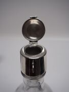 An antique decanter with fine wheel-cut decoration and silver top with lock, 19th/20th century, ​​​​​​​29cm high - 8
