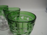 A set of 6 antique green overlay wine glasses, 19th century, 14.5cm high - 3