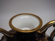 ROYAL WORCESTER&nbsp;antique porcelain blue and gilt mantel vase with hand-painted fruit vignette, signed "Chivers", black factory mark to base, 36cm high - 4