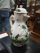 An antique French tin glazed earthenware coffee pot and cover, 18th century, ​​​​​​​24cm high - 8