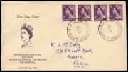 Mixed range in various groups; a few earlier postal history; pre-decimal FDCs, majority 1950'-60's; 1966 decimal definitive covers cancelled Cocos (Keeling) Islands; &nbsp;Aust. silk covers; Sigma covers: flight covers; Aust. & world Antarctic covers incl. Jun