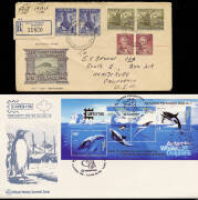 Mixed range in various groups; a few earlier postal history; pre-decimal FDCs, majority 1950'-60's; 1966 decimal definitive covers cancelled Cocos (Keeling) Islands; &nbsp;Aust. silk covers; Sigma covers: flight covers; Aust. & world Antarctic covers incl. Jun - 3