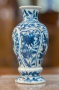 BINH THUAN shipwreck antique Chinese pair of blue and white porcelain vases, Ming Dynasty, early 17th century, (no labels present), 10cm high - 9