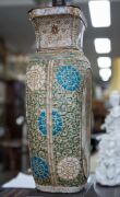 An antique Satsuma earthenware vase converted into a table lamp, 19th century, the vase 43cm high, 60cm overall - 13