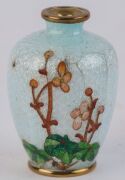 Two Japanese miniature Ginbari cloisonne vase, Meiji period 19th/20th century, seal mark to the base of one, ​​​​​​​5.5cm and 6cm high - 2