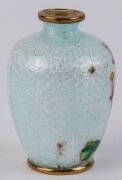 Two Japanese miniature Ginbari cloisonne vase, Meiji period 19th/20th century, seal mark to the base of one, ​​​​​​​5.5cm and 6cm high - 3