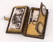 ROTOSCOPE pocket stereo viewer with cards, circa 1910, 7.5cm high - 2