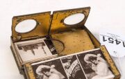 ROTOSCOPE pocket stereo viewer with cards, circa 1910, 7.5cm high - 3