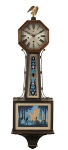 NEWHAVEN CLOCK COMPANY "WILLARD" style antique American banjo clock, ​​​​​​​108cm high