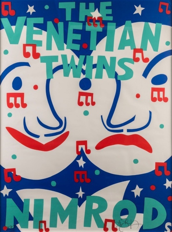 MARTIN SHARP (1942-2013), The Venetian Twins (Nimrod series), silkscreen 873/1000, signed lower right, 109 x 75cm, 110 x 84cm overall