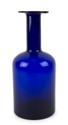 HOLMEGAARD&nbsp;"GUL" vase in blue glass, designed by OTTO BRAUER, ​​​​​​​43cm high - 2