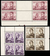 1966-67 semi-specialized collection on annotated album pages. Most issues as a block of 4 & single** plus a FU stamp. Majority of blocks with upper/lower Sheet numbers. Incl. booklet panes, coil strips and paper and other varieties. Noted Navigators and 4