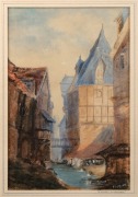 EDWARD MATTHEW HALE (1852-1924), The Street In Grenoble, watercolour, signed lower right "E.M.H. 1883", titled on the mount, 29 x 19cm, 55 x 48cm overall