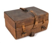 An impressive antique rosewood travel box fitted with lift-out tray housing sterling silver jars and manicure set, all housed in original leather outer case, made in London, circa 1823, 16cm high, 31cm wide, 23cm deep overall - 3