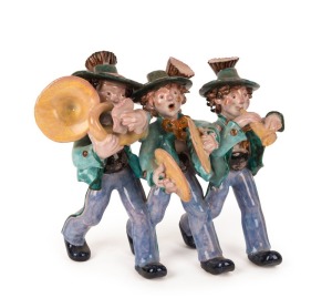 BOSSE Austrian pottery band figural group, circa 1930s, 21cm high, 23cm wide