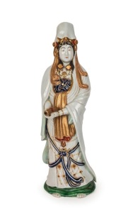 KUTANI antique Japanese porcelain Bijin statue, Meiji period, 20th century, 44cm high,
