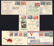First Day & Commemorative Covers: 1936-47 mostly registered (in South Australia) group of illustrated&nbsp;FDCs with FDI datestamps and appropriate registration labels comprising 1936 Cable serviced at CENTENNIAL EXHIBITION (Adelaide); SA Centenary serviced&nbsp; a
