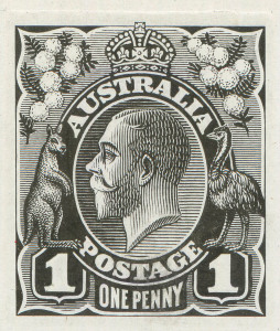 KGV Heads - Single Watermark: PERKINS BACON DIE PROOF: State 2 with King's Head on a Lined Background, King's nose improved and the hair lightened, on highly glazed thin card (125 x 95mm) without endorsements on the face; vertical crease well clear of the impression, BW:70(DP)12Ac - Cat.$12,500. Ex Perkins Bacon Archives. One of 6 examples recorded.