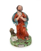 "ST. PETER" Staffordshire pottery statue, circa 1820, &nbsp;22cm high