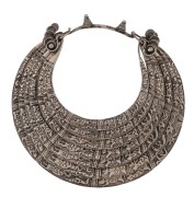 MIAO&nbsp;Chinese tribal seven banded necklace with embossed&nbsp;decoration, 20th century, ​​​​​​​26cm wide overall,&nbsp;