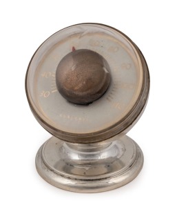 TIFFANY & CO: A sterling silver orb cased desk thermometer, the mechanism made by HONEYWELL, circa 1920, 7cm high