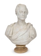 JOHN FRANCIS (Britain, 1780-1861), "PRINCE ALBERT", carved marble torso statue on plinth base, signed "J. FRANCIS, SCULP.t LONDON, 1842". Note: Three other examples are known to us. Of these, one is held by the National Portrait Gallery in London, another - 2