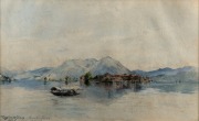 REGINALD JONES (British 1857-1920), Piscatore Island, Lake Maggiore, 1889, watercolour, signed and titled lower left, ​​​​​​​29 x 46cm, 52 x 68cm overall