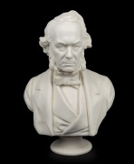 ADAMS & Co. "RICHARD COBDEN" antique English Parian porcelain bust, 19th century, stamped "Richard Cobden, Adams & Co. W.E. Wyon. F.", 42cm high
