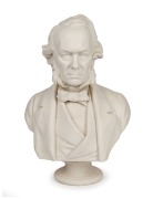 ADAMS & Co. "RICHARD COBDEN" antique English Parian porcelain bust, 19th century, stamped "Richard Cobden, Adams & Co. W.E. Wyon. F.", 42cm high - 2