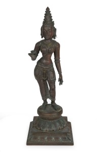 An antique Indian bronze standing Shiva statue, 19th century, ​​​​​​​38cm high