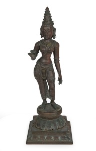 An antique Indian bronze standing Shiva statue, 19th century, 38cm high