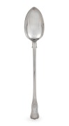 An antique sterling silver King's pattern basting spoon of impressive proportions, made by Josiah Williams, Exeter, circa 1876, ​​​​​​​37.5cm long, 230 grams