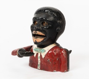 LITTLE JOE American cast iron painted novelty money box, late 19th century.