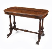 An antique English rosewood sofa table by HEWETSON & THEXTON of London, 19th century, 74cm high, 104cm wide, 52cm deep