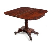 A Georgian antique English mahogany fold-over tea table, early 19th century, 76cm high, 91.5cm wide, 46cm deep - 2