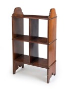 An antique walnut four sectional open front bookcase, 19th/20th century, 121cm high, 71cm wide, 35cm deep