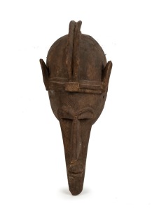 A tribal mask, carved wood, Bambara tribe, southern Mali, ​​​​​​​56cm high