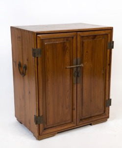 A Chinese two door medicine cabinet, 19th/20th century, ​​​​​​​68cm high, 58cm wide, 39cm deep