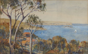 BENJAMIN EDWIN MINNS (1864-1937), Sydney Harbour towards North Head, watercolour, signed lower right "B.E. Minns", ​18 x 27cm