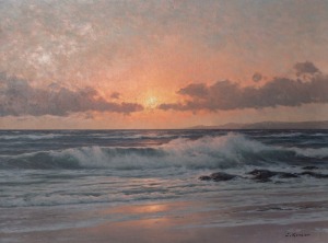 CARL KENZLER (Germany, 1872 - 1937), (seascape), oil on canvas,  signed lower right "C. Kenzler", ​​​​​​​73cm x 97cm, 88cm x 113cm overall
