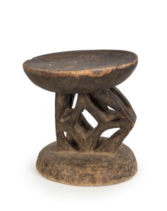 A tribal stool, carved wood, Zambezi Valley, Central Africa, 25cm high