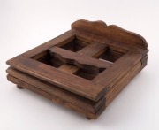 A folding timber bookstand on a revolving base, 20th century, 30cm wide - 2