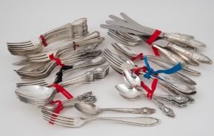Assorted cutlery including German 800 silver (260 grams), Soviet-era silver plate etc