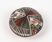 MARY SMALL&nbsp;Jemez Pueblo pottery vessel, incised "Mary Small, 1987", together with a pottery incense holder signed "D. Lewis, Aloma", (2 items), ​​​​​​​the vessel 8cm high - 2