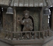 An impressive antique Chinese bronze Wen Chang Stupa pagoda tower, early to mid 18th century, 142cm high - 2