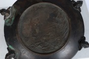 An antique Chinese cast bronze temple&nbsp;lantern, 18th century, later wooden plinth, 50cm high, 46cm wide - 6