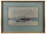 REGINALD JONES (British 1857-1920), Piscatore Island, Lake Maggiore, 1889, watercolour, signed and titled lower left, ​​​​​​​29 x 46cm, 52 x 68cm overall - 2