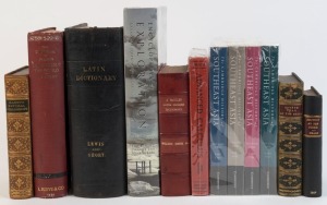 BOOKS: "Natural Philosophy" by Ganot (translated by Atkinson, 1872);  "A Year at the Shore" by Gosse [1873]; "The Dispersal of Plants throughout the World" by Ridley [1930]; "The Cambridge History of Southeast Asia" in 4 volumes; "Encyclopedia of Explorat